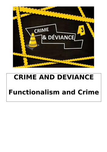 Functionalism and Crime - AQA Sociology - UPDATED 2023