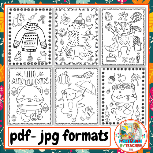 Autumn September Coloring Sheets | Fall Pumpkin Coloring Pages