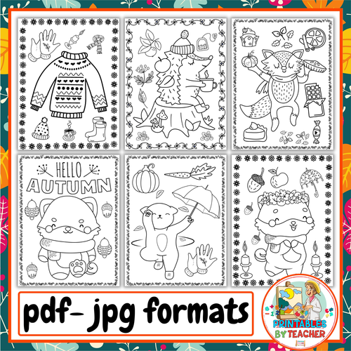 Autumn September Coloring Sheets | Fall Pumpkin Coloring Pages - activities v-02