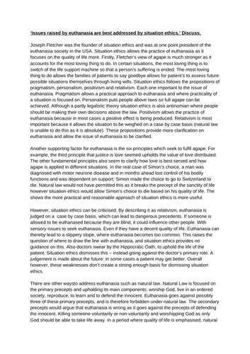 Situation Ethics A* Essay