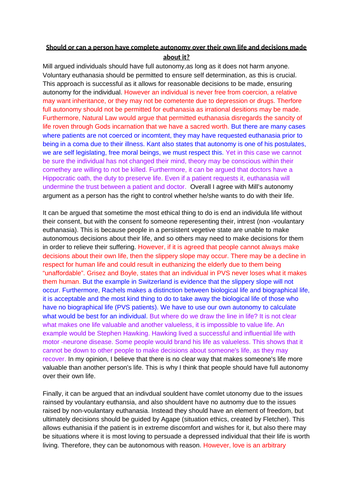 Euthanasia A* Essay 2