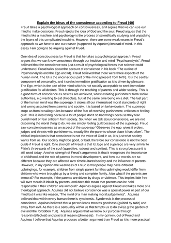 Conscience A* Essay 1