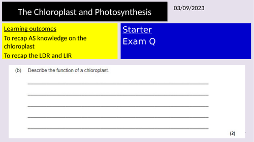 AQA A level Photosynthesis