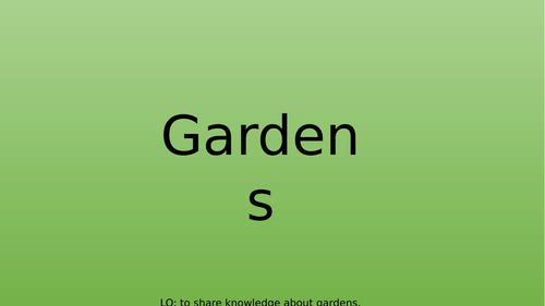 Ks1 Science - Gardens & Plants