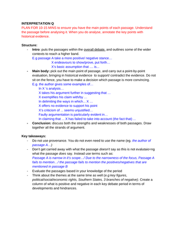 How to answer a History interpretation question (Civil Rights OCR A level History)