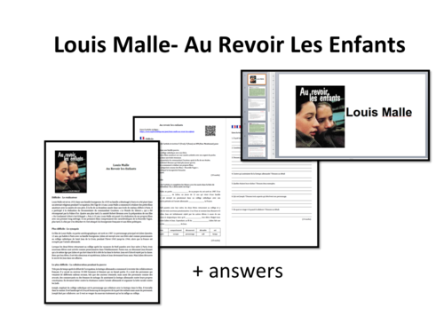 Au revoir les enfants- Reading and Worksheet- A Level French