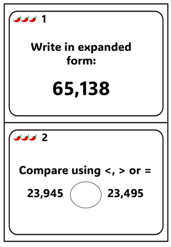 Place Value Write the Room