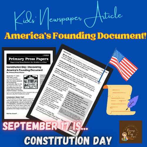 Constitution Day Reading Comprehension with FUN Activity for Kids ~ NEW