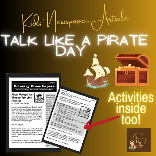 Talk Like a Pirate Day: Latest Reading Compression & FUN Activities for Kids