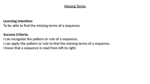 Finding Missing Terms of a Sequence