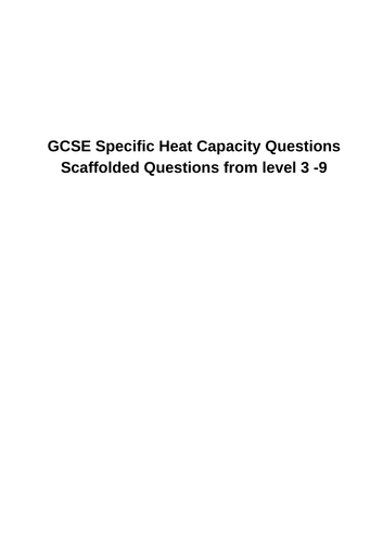 GCSE Specific Heart Capacity Scaffolded Questions