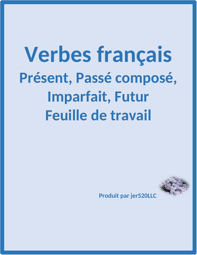 Présent, Passé Composé, Imparfait, Futur in French Worksheet 4