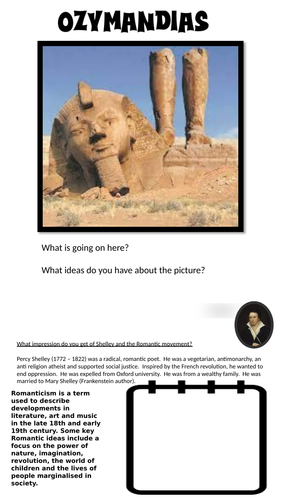 Ozymandias Revision Sheet AQA Power and Conflict | Teaching Resources