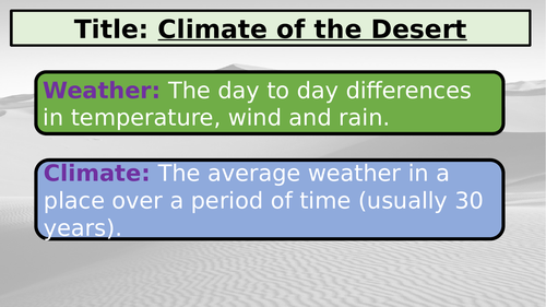 KS3: Exploring Your World: L10: Desert Climate Graphs