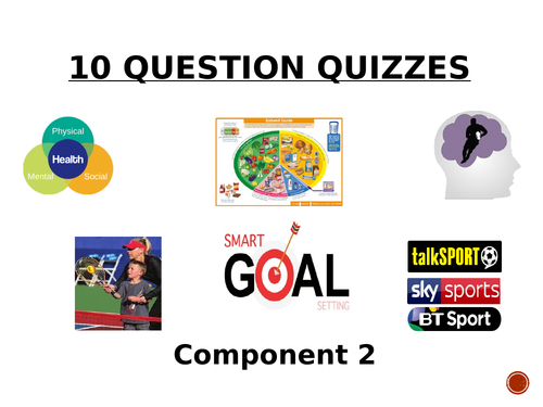 Edexcel GCSE PE 9-1 Component 2 Quizzes
