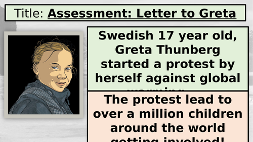 KS3: Exploring Your World: 18: Global Warming Assessment - Letter to Greta