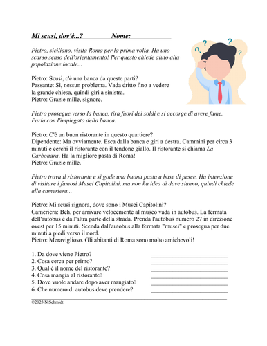 Italian Formal Commands Reading: Asking Directions (Italiano/Imperativi)