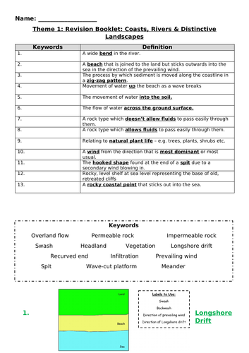 WJEC GCSE Theme 1: Rivers & Coasts Revision Resource & 4x Lessons