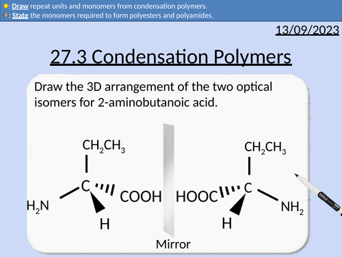 A level Chemistry: Condensation Polymers