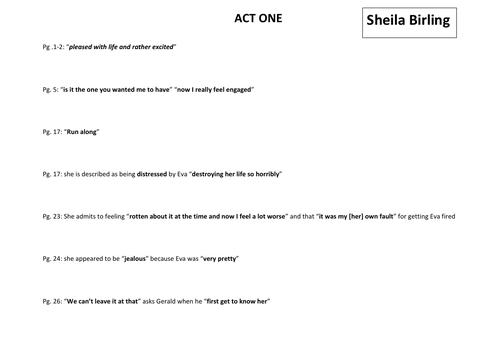 An Inspector Calls - Sheila