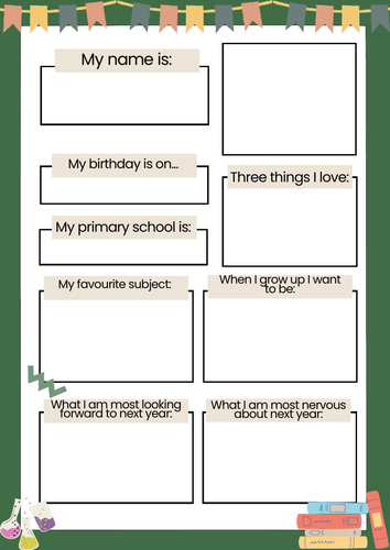 Year 6 Transition - Tutor Get To Know Me