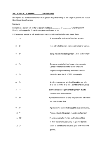 Same Sex relationships and LGBTQ+