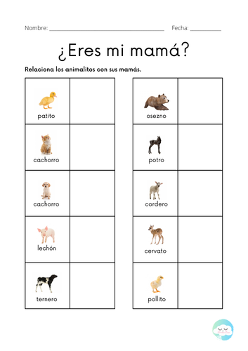 ¿Eres mi mamá? – Ficha para trabajar los animales de la granja