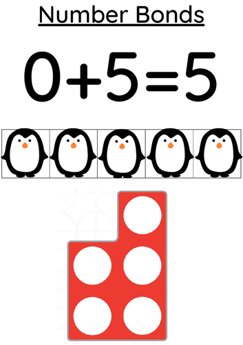 Number bonds to 10 posters - penguins, racoons and numicon