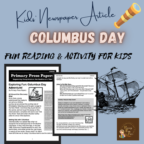 Columbus Day Adventure for Kids Reading Comprehension & Activity!