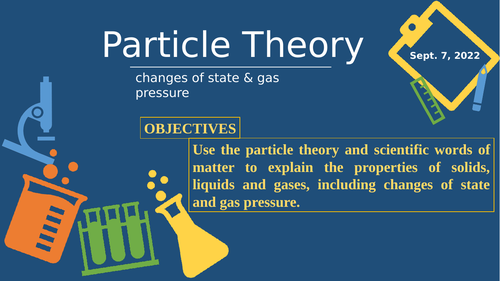 Particle Theory / changes of State / Gas Pressure / Diffusion