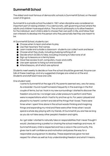 GCSE Sociology: Alternative Education