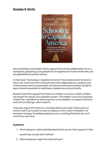 GCSE Sociology: Marxism and Education lesson 2