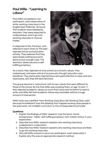 GCSE Sociology: Self-fulfilling Prophecies