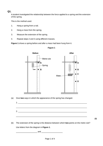Investigating Hooke's law (PLANNING) GCSE PHYSICS
