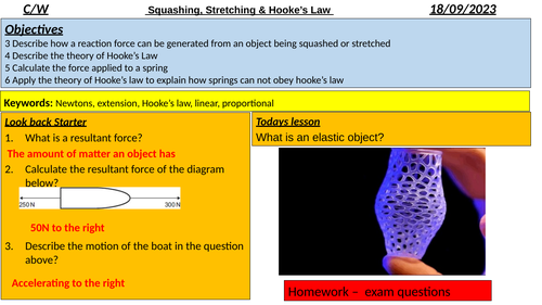 Squashing, stretching and Hooke's law (GCSE)