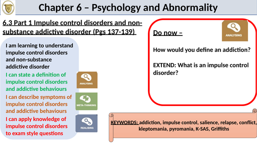 CIE Psychology and Abnormality - 6.3 impulse control disorder