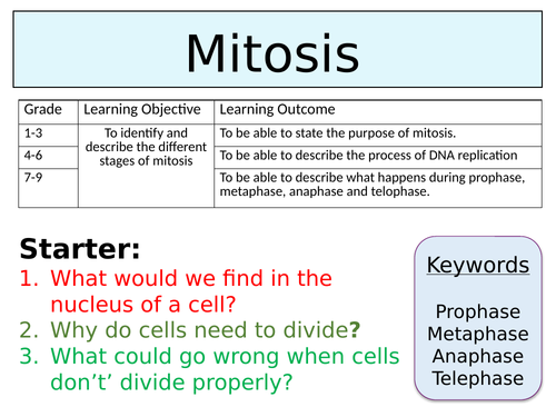 OCR GCSE (9-1) Biology - Mitosis