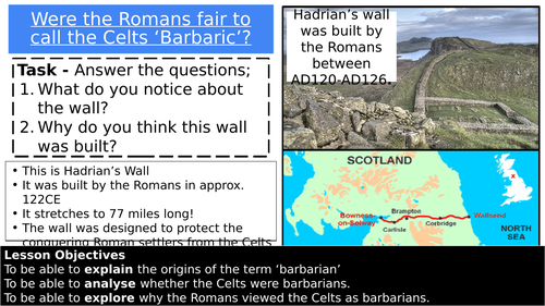Migration SOW (KS3) - Lesson 2:  Romans & Celts