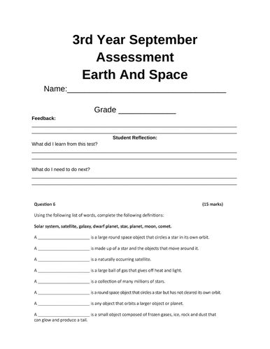 Earth and Space Test