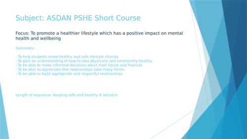 ASDAN PSHE Short Course (module 2)