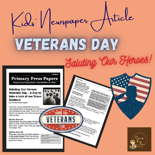 Veterans Day : Saluting Our Heroes - Inspiring Young Hearts: Reading & Activity