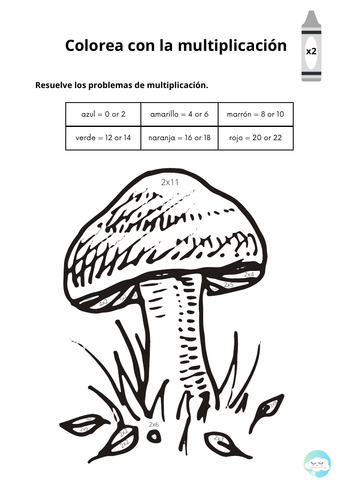 Colorea con la multiplicación – Actividades de otoño (x2 a x9)