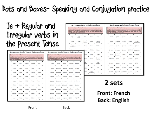 Dots and Boxes- Grammar-Je+Common Verbs-Present-French