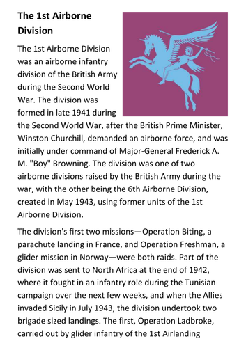 The 1st Airborne Division Handout