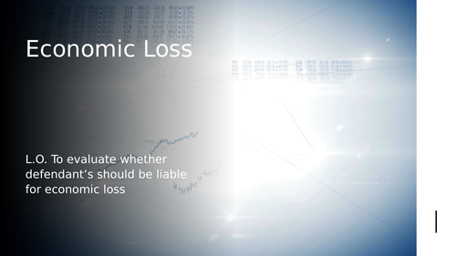 A-Level Law: Economic Loss Lesson - Eduqas Tort Law