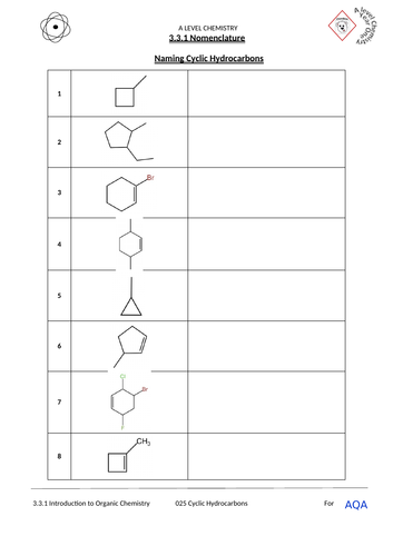 3.3.1 Naming Cycloalkanes and Cycloalkenes - Organic Nomenclature