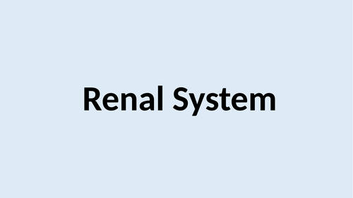 T level Health/HCS renal system