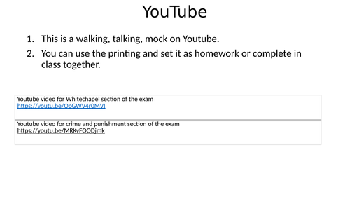 Edexcel Crime and Punishment Exam Revision