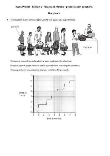 force and motion past paper questions and answers | Teaching Resources