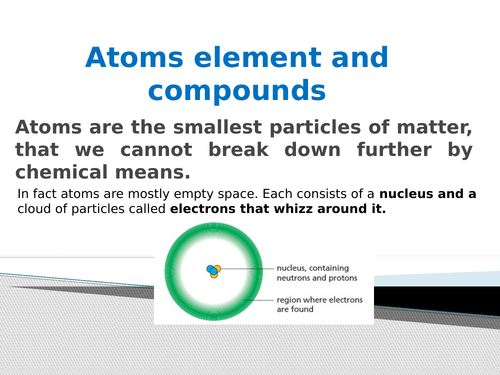 Atoms , Elements and compounds.